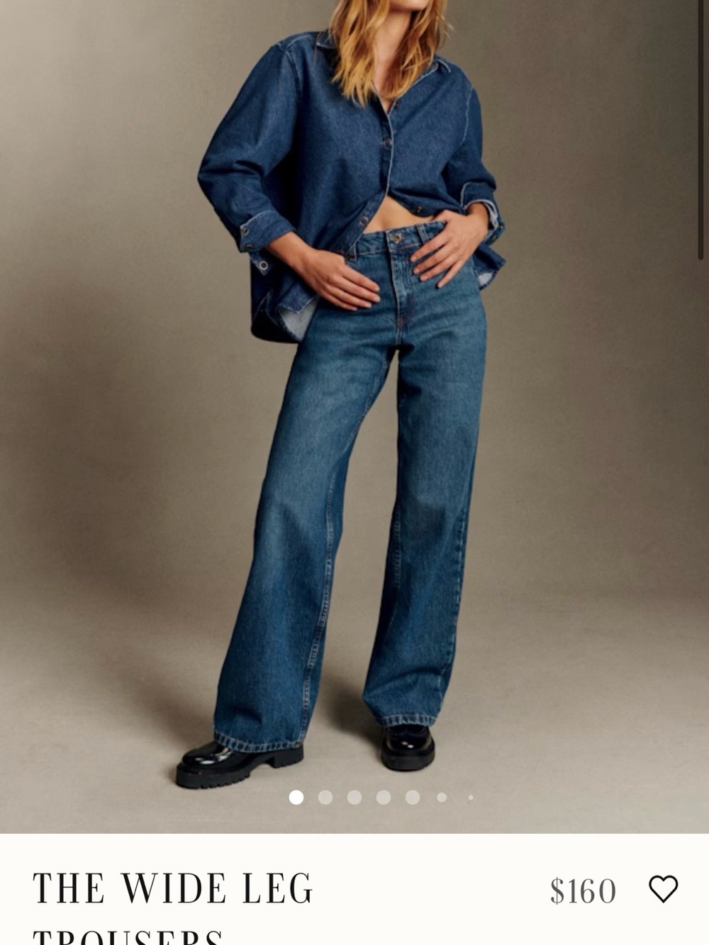 Sezane Wide-Leg Jeans in Dark Blue Denim